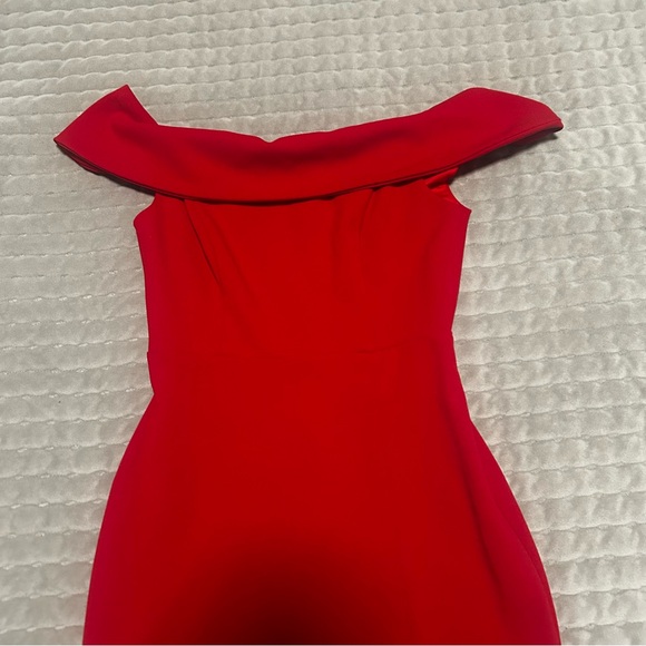 Lulus Off the Shoulder Aveline Red maxi Dress XS - Picture 6 of 8